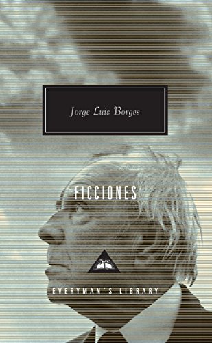 Book cover: "Ficciones" by Jorge Luis Borges, with a portrait.