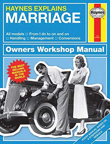 Book cover: “Marriage” styled as a Haynes car repair manual.