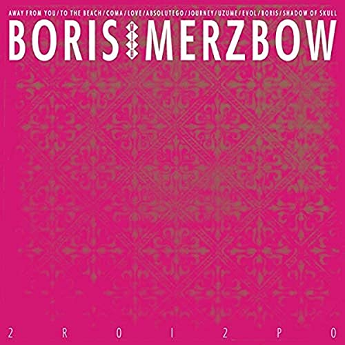 CD cover for Boris with Merzbow, featuring pink and gold patterned design.