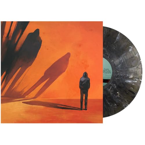 Vinyl record cover showing a hooded figure against an orange background with marble disc.
