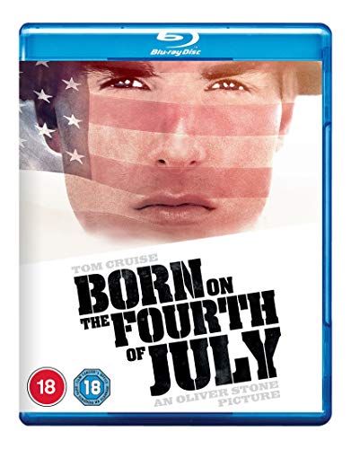 Born on the Fourth of July" Blu-ray cover featuring Tom Cruise and an American flag.