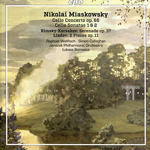 CD cover for classical music composers Miaskowsky, Rimsky-Korsakov, and Liadov.