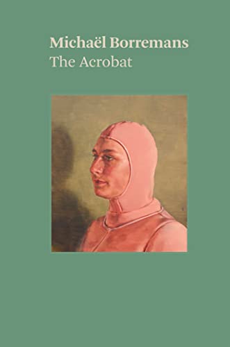 Painting of a person in a pink hooded garment, side profile.