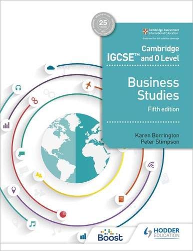 Blue textbook cover for Cambridge IGCSE and O Level Business Studies.