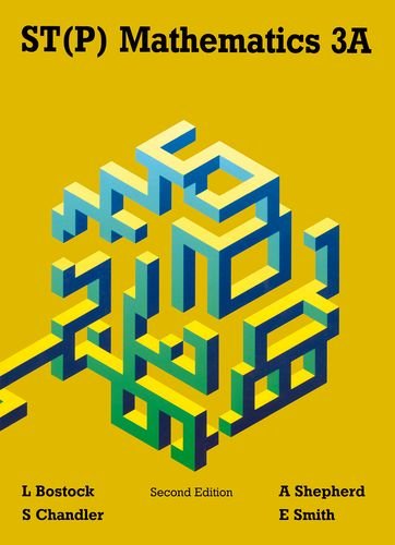 Yellow textbook cover with abstract blue and green geometric design.
