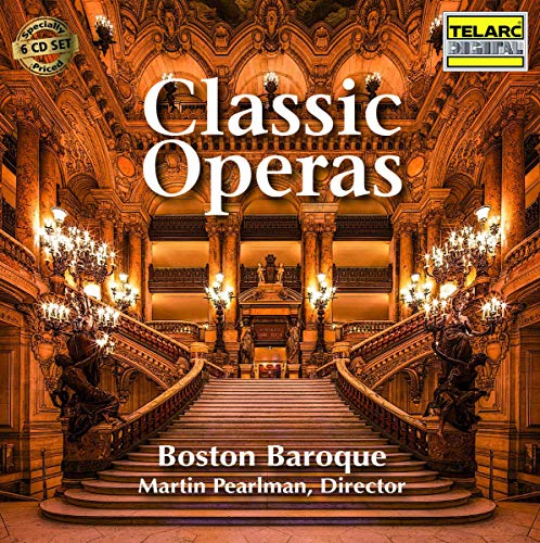 CD cover for "Classic Operas" by Boston Baroque, ornate theater interior.