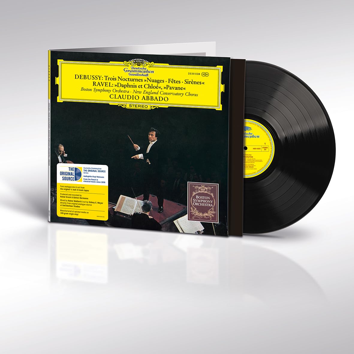 Vinyl record of Debussy and Ravel orchestral works with album cover.