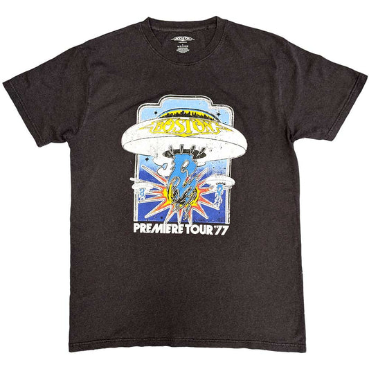 Black unisex X-Large T-shirt featuring Boston Premiere Tour graphic print on the front.