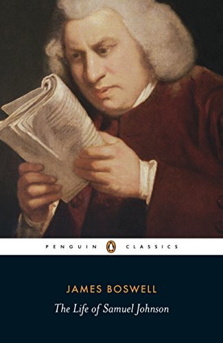 Portrait of Samuel Johnson reading a book on a Penguin Classics book cover.