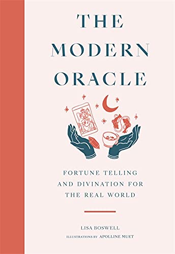 Book cover: "The Modern Oracle" with hands holding divination tools.