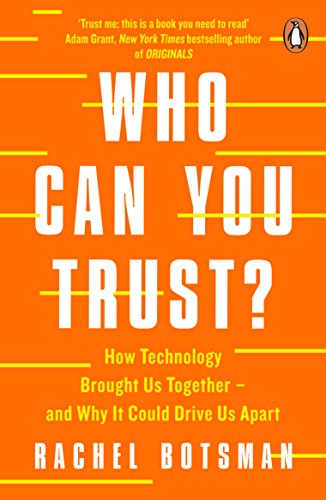 Book cover with orange background, white text, and yellow horizontal lines by Rachel Botsman.