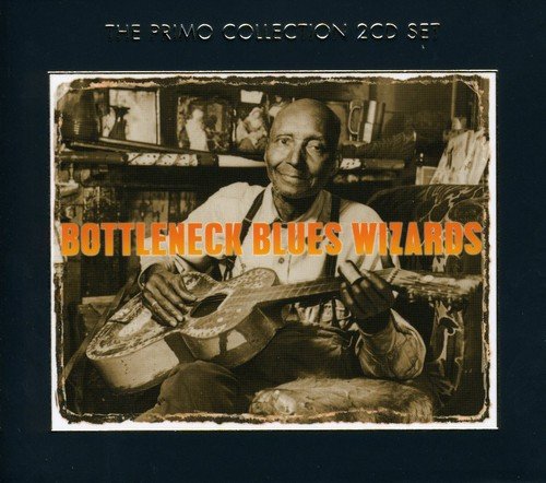 "CD cover with sepia-toned image of man holding guitar, on dark blue background."