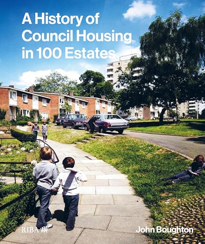 Book cover showing children walking on a path near brick council houses and cars.
