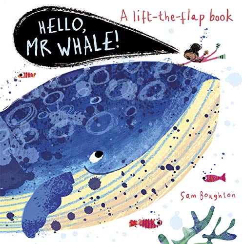 Lift-the-flap book cover featuring a blue whale and a small diver.