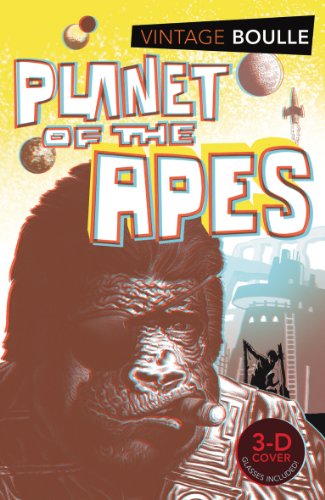 Book cover for Planet of the Apes featuring an ape with an eyepatch and cigar.