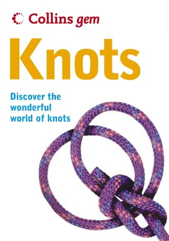 Book cover for Knots by Collins Gem featuring a purple rope tied in a knot.