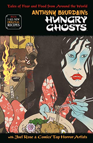 Book cover: "Hungry Ghosts" by Anthony Bourdain, with illustrated Japanese horror imagery.