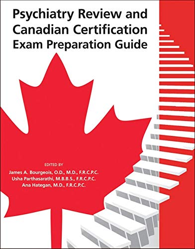 Book cover: "Psychiatry Review" with a Canadian maple leaf design.