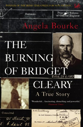 Book cover: “The Burning of Bridget Cleary” with portraits and documents.