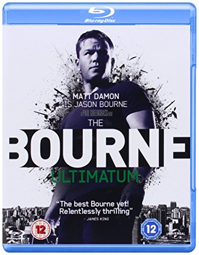 Blu-ray cover for "The Bourne Ultimatum" featuring Matt Damon.