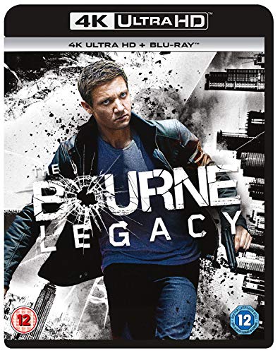 The Bourne Legacy" Blu-ray case featuring Jeremy Renner, 4K UHD logo.
