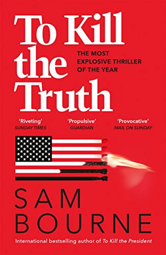 Red book cover with burning American flag and white title text.