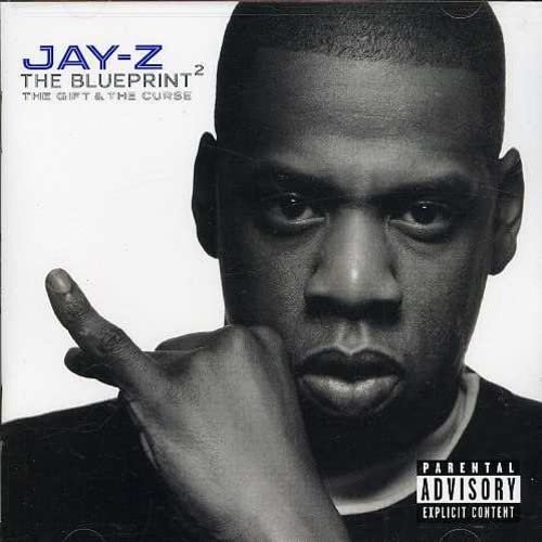 Black and white CD cover featuring Jay-Z with a serious expression.