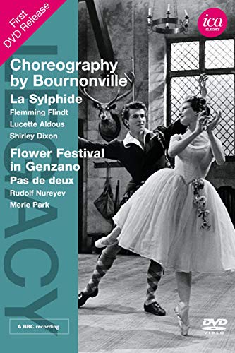 DVD cover for “La Sylphide” ballet, featuring dancers in costume.