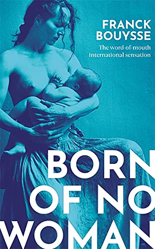 Book cover depicting a woman holding a baby, blue and dark tones.