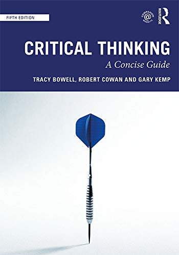 Book cover: “Critical Thinking” with a blue dart on a white background.