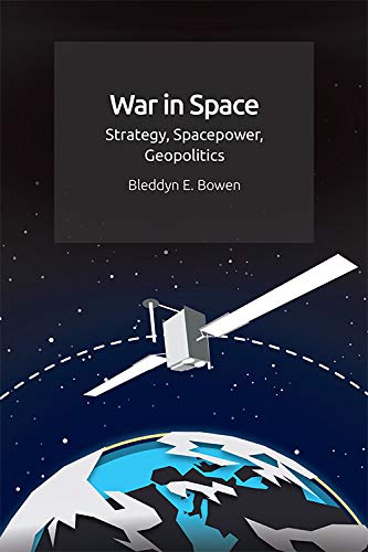Book cover: “War in Space” with a satellite and Earth image.