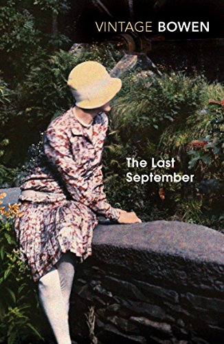 Book cover: woman in floral dress and hat sitting on a stone wall.