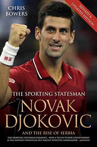 Book cover featuring tennis player Novak Djokovic with fist raised in victory.