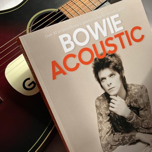 Book cover for “Bowie: Acoustic” featuring David Bowie’s portrait.