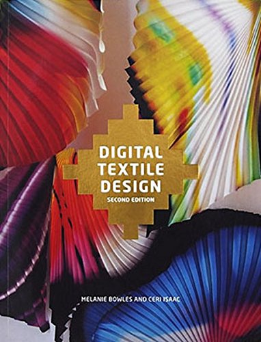 Book cover: “Digital Textile Design, Second Edition” with colorful, folded fabric.
