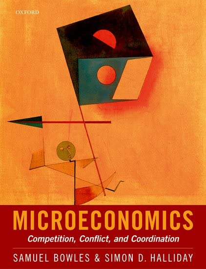Textbook cover with abstract geometric shapes and title “Microeconomics.”