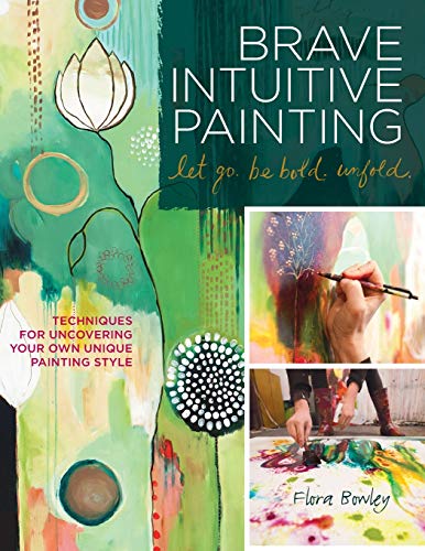 Book cover with abstract floral painting, painting hands, and text.