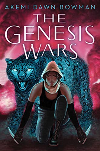 Book cover: hooded figure with a glowing blue panther in the background.