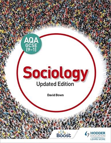 Textbook cover for AQA GCSE Sociology, updated edition, with crowd background.