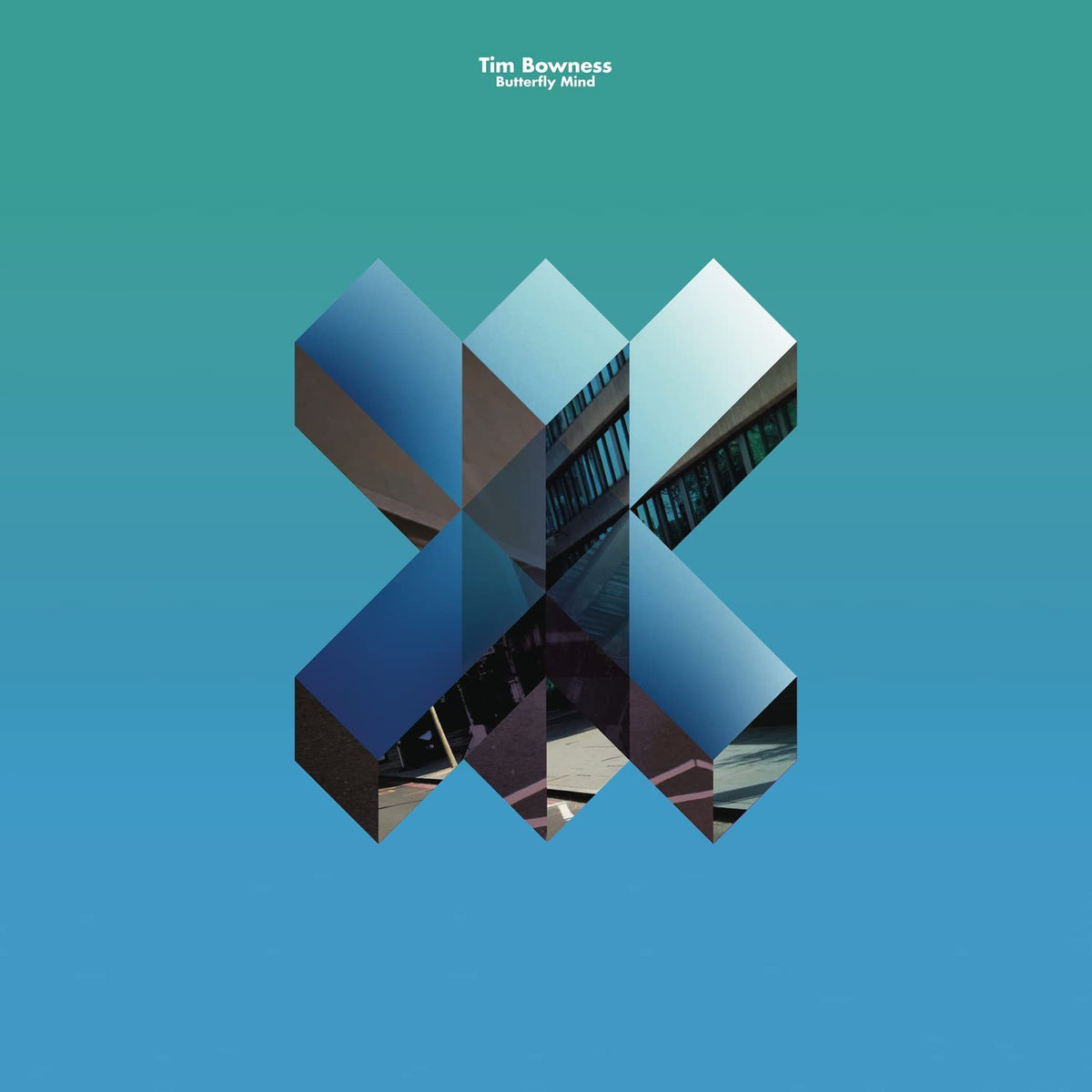 Album cover for Tim Bowness’ “Butterfly Mind” featuring abstract geometric shapes.