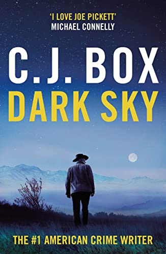 Book cover: man with hat views mountains under a dark, starry sky.