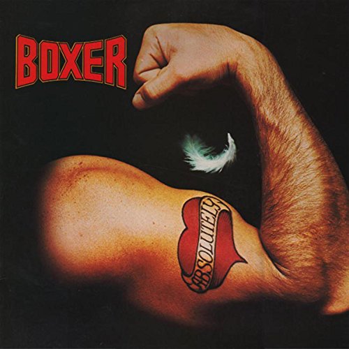 Album cover for "Boxer - Absolutely" featuring an arm with a heart tattoo.