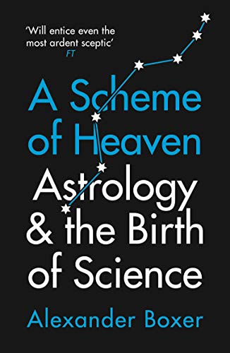 Book cover: "A Scheme of Heaven" with stars and blue text.