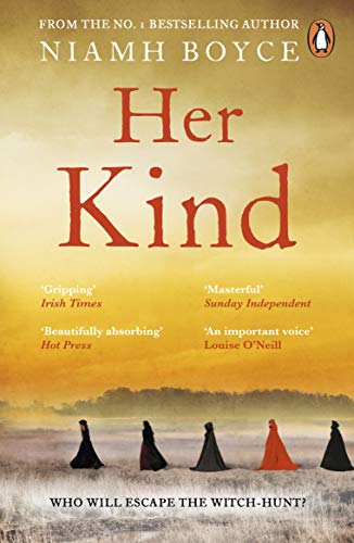 Book cover: "Her Kind" with silhouetted figures in a misty landscape.