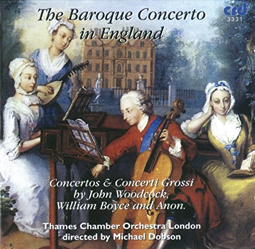 CD cover depicting 18th-century musicians with text: "The Baroque Concerto in England.