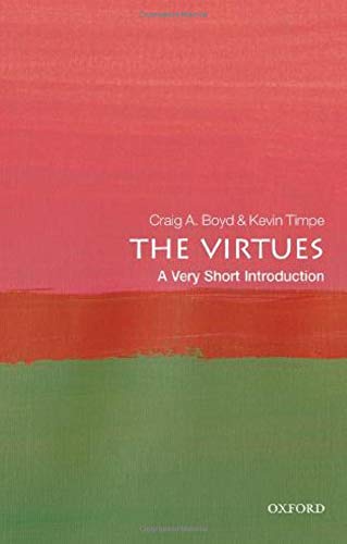 Book cover: "The Virtues" by Boyd & Timpe, with red and green bands.