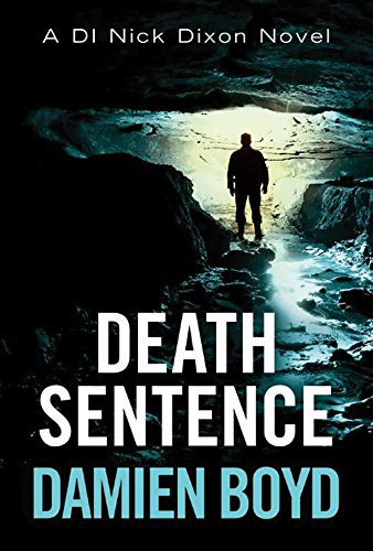 Book cover: silhouetted figure in a rocky, watery landscape, bold title.