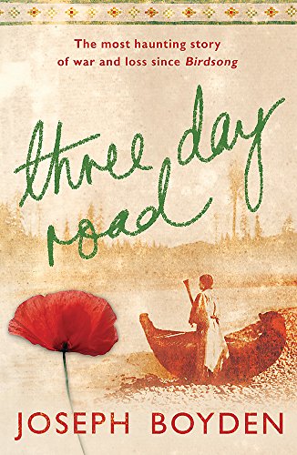 Book cover showing a person in a canoe with a large red poppy flower.