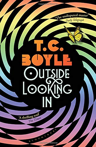 Book cover: swirling rainbow stripes, black text, and a yellow butterfly.
