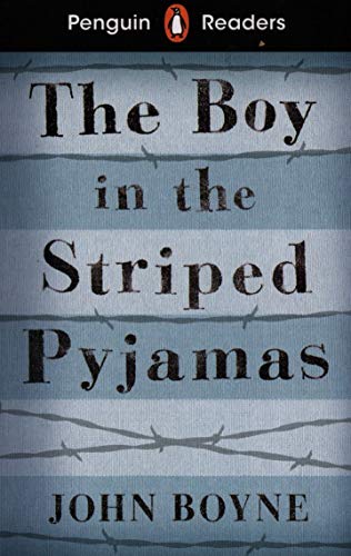 Book cover for "The Boy in the Striped Pyjamas" with barbed wire.